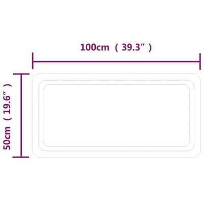 vidaXL LED-Badspiegel 50x100 cm