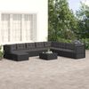 vidaXL 9-tlg. Garten-Lounge-Set mit Kissen Schwarz Poly Rattan