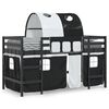 vidaXL Kinderhochbett mit Tunnel Wei&szlig; & Schwarz 90x190 cm Kiefernholz