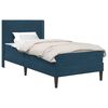 vidaXL Bettgestell mit Matratze mit Kopfteil Blau 100 x 200 cm Samt