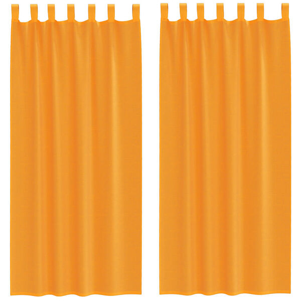 vidaXL Voile Vorh&auml;nge mit Schlaufen 2 Stk. Orange 140x245 cm