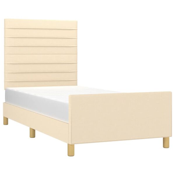 vidaXL Bettgestell ohne Matratze Creme 80x200 cm Stoff