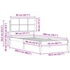 vidaXL Bettgestell mit gepolstertem Kopfteil Taupe 80 x 200 cm
