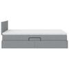vidaXL Bett mit Stauraum und LED mit LED Hellgrau 120 x 190 cm Stoff