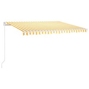vidaXL Markise Manuell Einziehbar mit LED 450x350 cm Gelb und Wei&szlig;