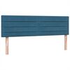 vidaXL Boxspringbett mit Matratze Dunkelblau 160x220 cm Samt