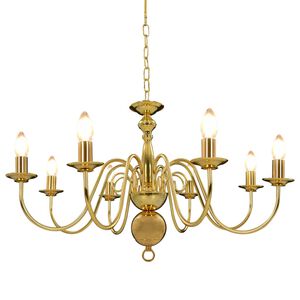 vidaXL Kronleuchter Golden f&uuml;r 8 x E14 Gl&uuml;hbirnen