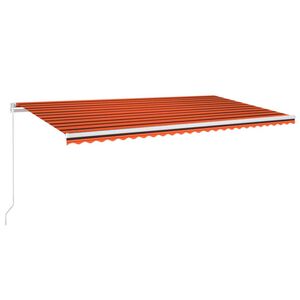 vidaXL Markise Manuell Einziehbar mit LED 600x300 cm Orange und Braun