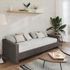 vidaXL Tagesbett mit Matratze USB Dunkelgrau Stoff 90x200 cm