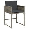 vidaXL 7-tlg. Garten-Essgruppe mit Kissen Grau Poly Rattan