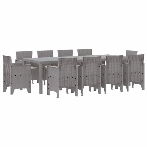 vidaXL Garten Essgruppe 11 pcs Hellgrau Polypropylen