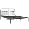 vidaXL Bettgestell mit Kopfteil Metall Schwarz 150x200 cm
