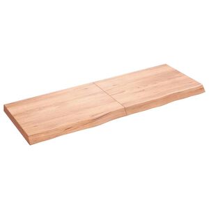 vidaXL Wandregal Hellbraun 140x50x(2-6) cm Massivholz Eiche Behandelt