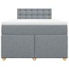 vidaXL Boxspringbett mit Matratze Hellgrau 120x190 cm Stoff