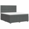 vidaXL Boxspringbett mit Matratze Dunkelgrau 160 x 200 cm Stoff