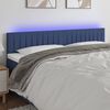 vidaXL LED Kopfteil Blau 200x5x78/88 cm Stoff