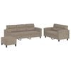 vidaXL 3-tlg. Sofagarnitur mit Kissen Taupe Mikrofasergewebe