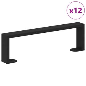 vidaXL M&ouml;belbeine 12 pcs Schwarz 34,1 x 4 x 10 mm Eisen