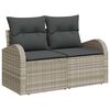 vidaXL Gartensofa-set Hellgrau 55 x 55 x 37 cm Poly-Rattan