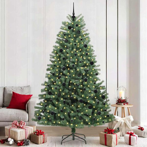 vidaXL K&uuml;nstlicher klappbarer Weihnachtsbaum mit 300 LEDs Gr&uuml;n 240 cm