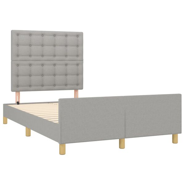 vidaXL Bettgestell ohne Matratze Hellgrau 120x200 cm Stoff