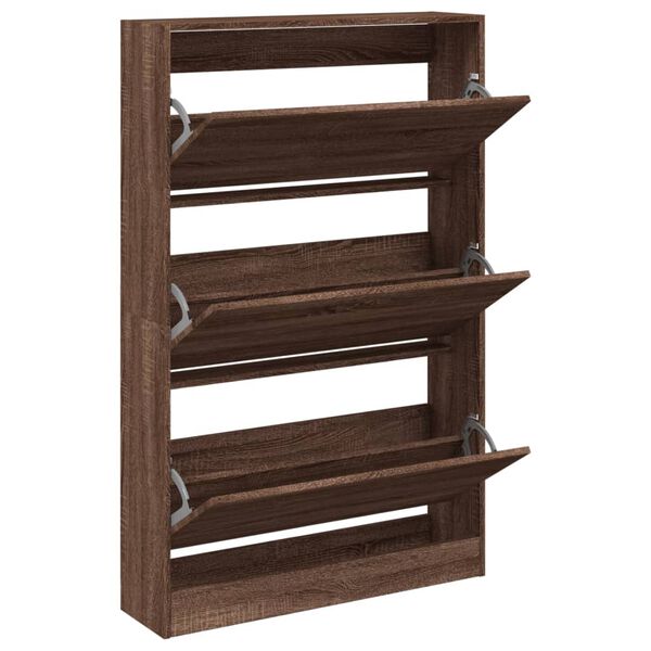 vidaXL Schuhschrank Braun Eichen-Optik 80x21x125,5 cm Holzwerkstoff