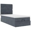 vidaXL Ottoman-Bett mit Matratzen & LEDs Dunkelgrau 90x190 cm Samt