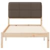 vidaXL Bettgestell mit gepolstertem Kopfteil Taupe 90 x 190 cm