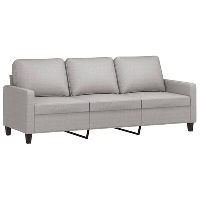 vidaXL 3-Sitzer-Sofa mit Hocker Hellgrau 180 cm Stoff