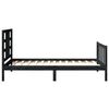 vidaXL Massivholzbett mit Kopfteil Schwarz 100x200 cm