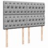 vidaXL Boxspringbett mit Matratze Hellgrau 160x200 cm Stoff