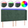 vidaXL LED Kopfteil Dunkelgr&uuml;n 203x16x118/128 cm Samt