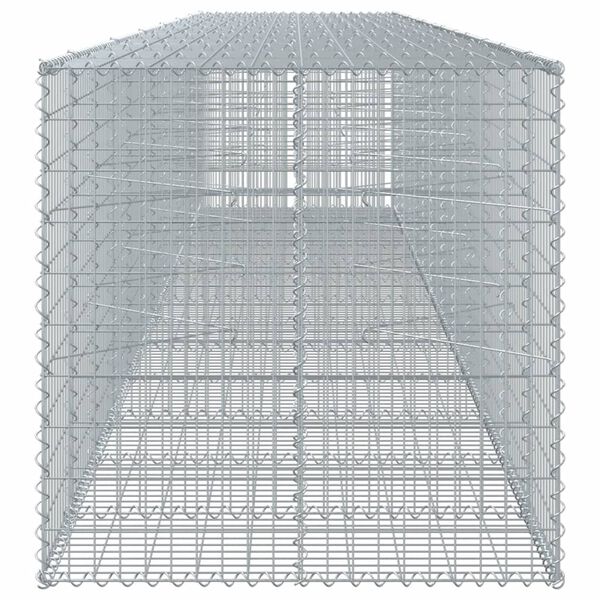 vidaXL Gabione mit Deckel 650x100x100 cm Verzinktes Eisen