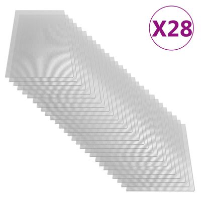vidaXL Polycarbonatplatten 28 Stk. 4 mm 121 x 60 cm