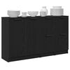 vidaXL Sideboard 3 pcs Schwarz Eichen-Optik Holzwerkstoff