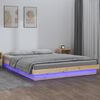 vidaXL Massivholzbett mit LEDs 135x190 cm