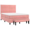 vidaXL Boxspringbett mit Matratze Rosa 140x190 cm Samt