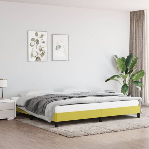 vidaXL Bettgestell ohne Matratze Gr&uuml;n 200x200 cm Stoff