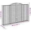 vidaXL Gabionen mit Hochbogen 12 Stk 300x30x180/200cm Verzinktes Eisen