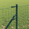 vidaXL Zaun mit Pfosten Gr&uuml;n 0,4 x 10 m Stahl und PVC