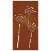 vidaXL Garten-Wanddeko 105x55 cm Cortenstahl Blumen-Design
