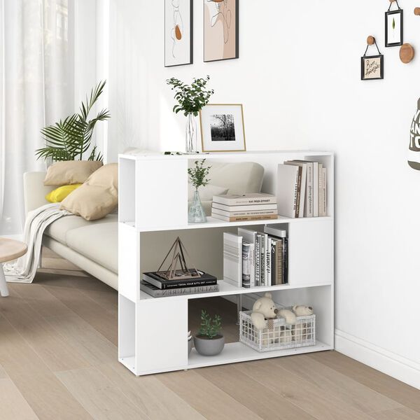 vidaXL B&uuml;cherregal Raumteiler Wei&szlig; 100x24x94 cm