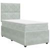vidaXL Boxspringbett mit Matratze mit Kopfteil Hellgrau Einzeln Samt