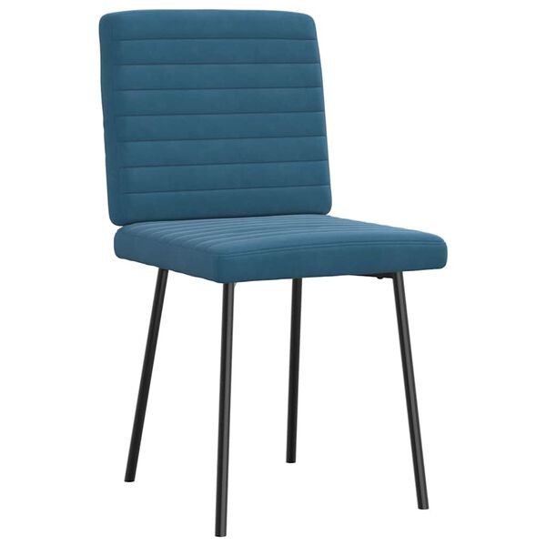 vidaXL Esszimmerst&uuml;hle 4 Stk. Blau Samt