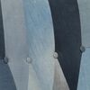 vidaXL Schaukelstuhl mit Fu&szlig;hocker Blau Denim Patchwork Canvas