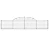 vidaXL Gabionen mit Hochbogen 15 Stk. 300x30x60/80 cm Verzinktes Eisen