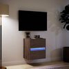 vidaXL TV-Wandschrank mit LED-Beleuchtung Eichen-Optik 41x31x45 cm