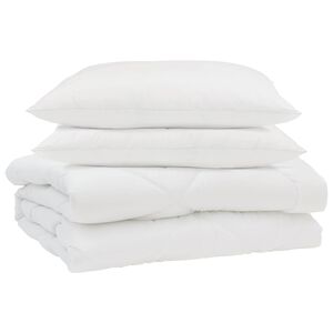 vidaXL Sommerdecke mit Kissen 3 pcs Wei&szlig; Mikrofaser