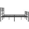 vidaXL Bettgestell mit Kopf- und Fu&szlig;teil Metall Schwarz 140x190 cm