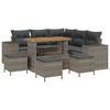 vidaXL Gartensofa-set mit Kissen 9 pcs Grau Poly-Rattan
